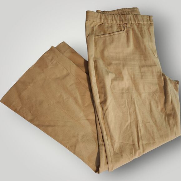 Isaac Mizrahi Live Women's 16 Khaki Tan Straight Leg STRETCH Chino Pants - Picture 8 of 12